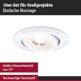 thumbnail of Paulmann LED Einbauleuchte 3-Step-Dim 10er-Set schwenkbar  rund 82mm 70°  10x4,8W 10x450lm 230V dimmbar 3000K Weiß 99995