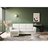 thumbnail of Yasel 3-zitsbank (drie zitplaatsen 60cm) + poef buitenafmetingen L.212 D.155 melkkleur