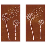thumbnail of vidaXL Wanddecoratie tuin 2 st bloemenontwerp 105x55 cm cortenstaal