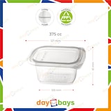thumbnail of DayBays 500 Stk. Feinkostbecher PP 375 cc. 127x105x61 mm Rechteckig mit anhängendem Deckel