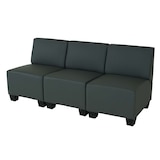 thumbnail of Sofá modular 2 plazas Couch Lyon, polipiel ~ gris oscuro, sin reposabrazos