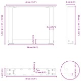 thumbnail of Pieds De Table Basse En U 2 Pièces Blanc 40 X (30 31) Cm Acier