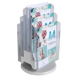 thumbnail of EXACOMPTA Portadepliant da tavolo girevole 6 scomparti per formato A4, cod. 60558D in polistirolo cristallo. Dimensioni (PxlxAlt) 31,5x31,5x46,5 cm