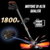 thumbnail of Decespugliatore A Batteria Tagliabordi Elettrico Asta Regolabile Senza Fili Con Lame 2 Batterie Testa Regolabile 90° Tagliaerba 24V Occhiali E Guanti