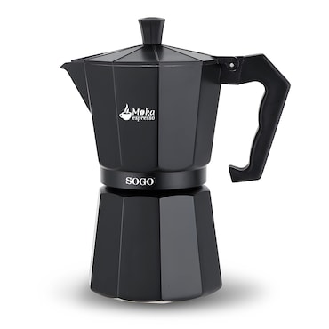 Cafeteira Italiana SOGO CAF-SS-7620; Até 12 chávenas; Adequado para placas a gás, elétricas, vitrocerâmicas e indução; Corpo em alumínio pintado; ;