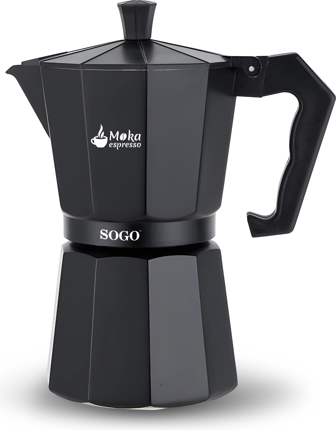 Cafeteira Italiana SOGO CAF-SS-7620; Até 12 chávenas; Adequado para placas a gás, elétricas, vitrocerâmicas e indução; Corpo em alumínio pintado; ;
