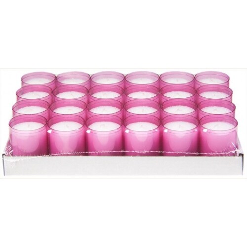 Refill Kerzen / Teelichteinsatz in Rosa, Ø50x65 mm, 24 Stück - Brenndauer ca. 24 Std.