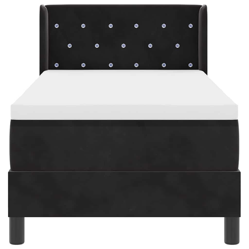 vidaXL Boxspringbett mit Kopfteil Schwarz 200 x 80 cm Samt