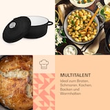 thumbnail of Podolica Bräter 5,5 Ltr Kasserolle Gusseisen Emaille oval zwei Griffe Schwarz