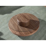 thumbnail of Angel Cerdá  Tavolo da centro tondo in vetro temperato e legno di noce 2052C