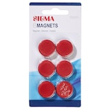 thumbnail of SIGMA Ímanes, poliestireno, Ø 2.4 cm, vermelho, 6 unidades