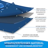 thumbnail of Abdeckplane 80 g/m² (1,5 x 6 m, Blau) wasserdichte Plane mit Ösen - Gewebeplane Schutzplane