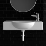 thumbnail of Alpenberger Keramik-Waschbecken 55 cm Breit | Becken zur Wandmontage | Schickes Design Handwaschbecken für Gäste-WC