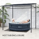 thumbnail of Outsunny Pergola Addossata con Chiusure a Strappo Grigio Scuro