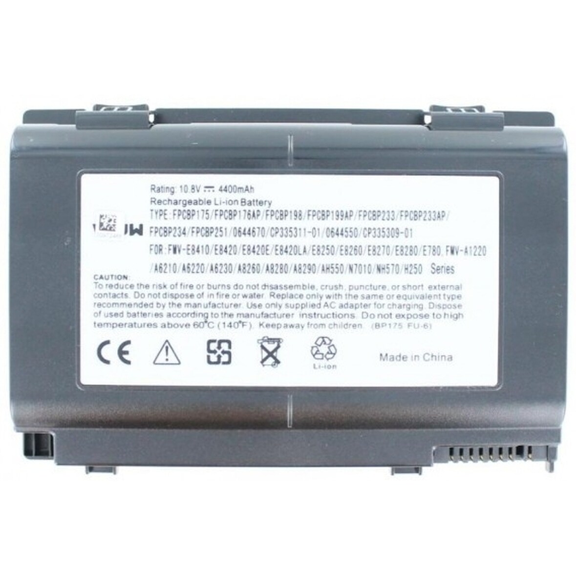 Akku für Fujitsu-Siemens FPCBP175 Li-Ion 14,4 Volt 4400 mAh schwarz