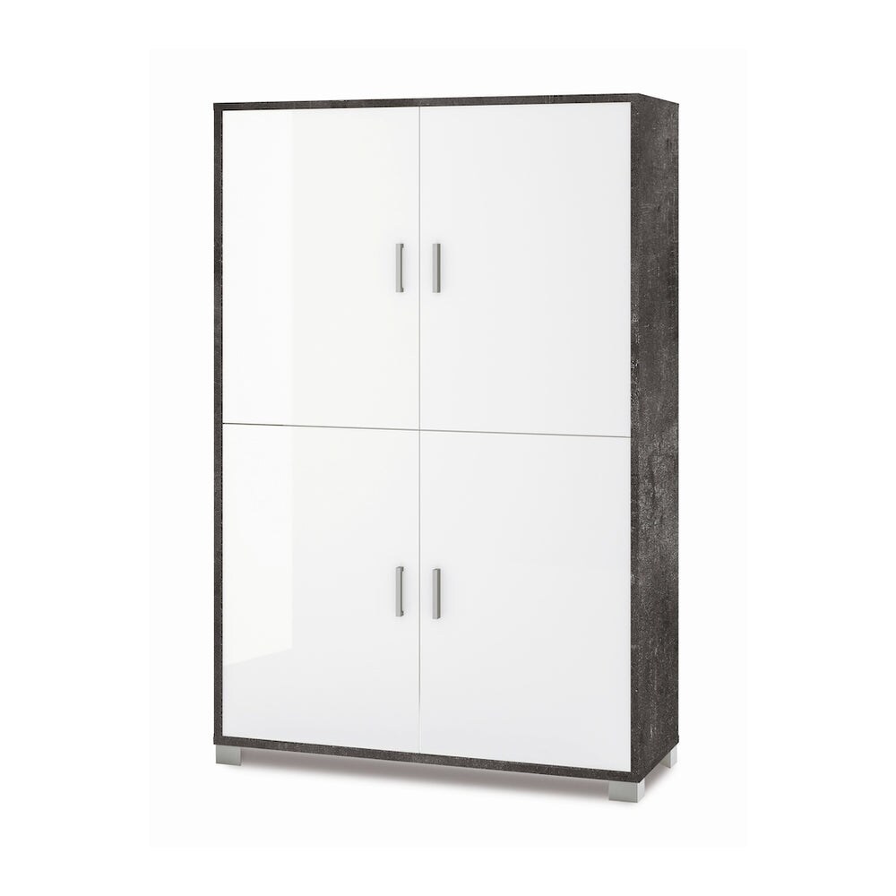 SARMOG MOBILE 4 ANTE KIT L108 P41 H161 in truciolare nobilitato color ossido nero e bianco lucido