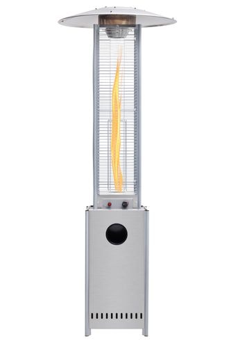 METRO Professional Aquecedor a gás para exterior Flame Torch Drogon GPH6000S, aço inoxidável / vidro, Ø 81 x 221 cm
