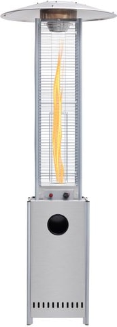 METRO Professional Estufa de gas para exterior Flame Torch Drogon GPH6000S, acero inoxidable / vidrio, Ø 81 x 221 cm