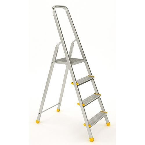 PROREGAL Metal Single Giraffe Einseitige-Aluminium-Bügelleiter | 6 Stufen | 194cm hoch | Leiter, Trittleiter, Stufenleiter, Stehleiter Haushaltsleiter