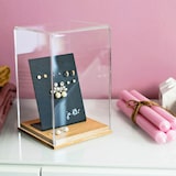 thumbnail of Acryl Vitrine mit Holzsockel für Figuren, HMF 46881, 14 x 14 x 22 cm