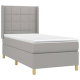 thumbnail of vidaXL Boxspringbett mit Matratze & LED Hellgrau 90x190 cm Stoff