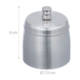 thumbnail of Relaxdays Aschenbecher mit Deckel, draußen & drinnen, HxD 9x7,5 cm, Windaschenbecher Edelstahl, Garten & Balkon, silber