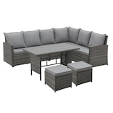 thumbnail of SVITA MONROE Garten-Lounge Set Polyrattan Lounge-Möbel Sitzgruppe Grau