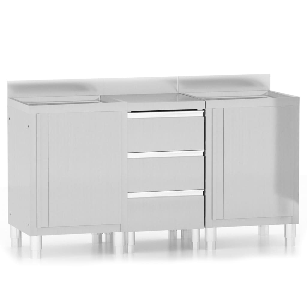 Armarios de cocina comercial 3 unidades acero inoxidable