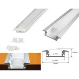 thumbnail of 2 Meter Aluprofile Alu Schiene Profil LED Kanal Schiene für LED Strip Profil D mit Milchglas Abdeckung