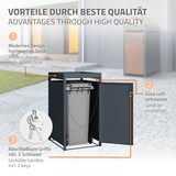 thumbnail of ML-Design Mülltonnenbox 1er mit Pflanzdach für 1 Mülltonne 240L 68x80x124 cm, Rost-Optik, Stahl, wetterfest, Abschließbare Mülltonnenverkleidung mit