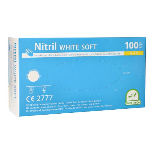 Medi-Inn® 100 "Medi-Inn®" Handschuhe Nitril puderfrei "White Soft" weiss Größe S