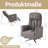 thumbnail of Home Nature Wohnkonzept Elektrischer Relaxsessel Fernsehsessel mit Fußstütze verstellbare Rückenlehne Kunstleder Braun Stahlfuß Schwarz