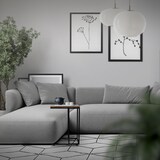 thumbnail of Beistelltisch C-Form 45x25x64 cm Schwarz/Braun aus Holz mit Metallgestell