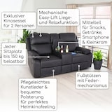 thumbnail of Kinosessel, 2er-Fernsehsessel mit Relaxfunktion, mechanisch mit Liegefunktion Easy-Lift, für 2 Personen, Kunstleder in Schwarz, Raburg Flix
