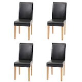 thumbnail of Juego de 4 sillas de comedor Silla de cocina Littau ~ polipiel, patas color negro claro