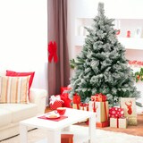 thumbnail of COSTWAY Árbol de Navidad artificial de 136 cm con nieve e iluminación, árbol de Navidad con 150 luces LED blancas cálidas