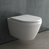 thumbnail of Alpenberger Spülrandloses Hänge WC | Wand WC mit Nanobeschichtung | Tiefspül WC Randlos WC Sitz Absenkautomatik | Keramik Kloschüssel pass. zu Geberit