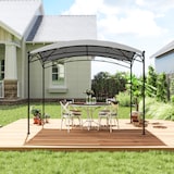 thumbnail of Outsunny cenador para jardín 3x2 m pérgola de jardín gazebo con cúpula elegante y estructura metálica impermeable para exterior terraza patio gris