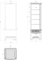 thumbnail of 4-seitige Glas-Kühlvitrine für Backwaren weiß 231 lt +1 +12 °C 56,2x53,2x170,5h cm