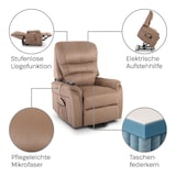 thumbnail of Fernsehsessel mit Aufstehhilfe, Relaxsessel mit elektrischer Liegefunktion, 2 Motoren, 120 kg belastbar, Mikrofaser, Braun, Raburg Jan