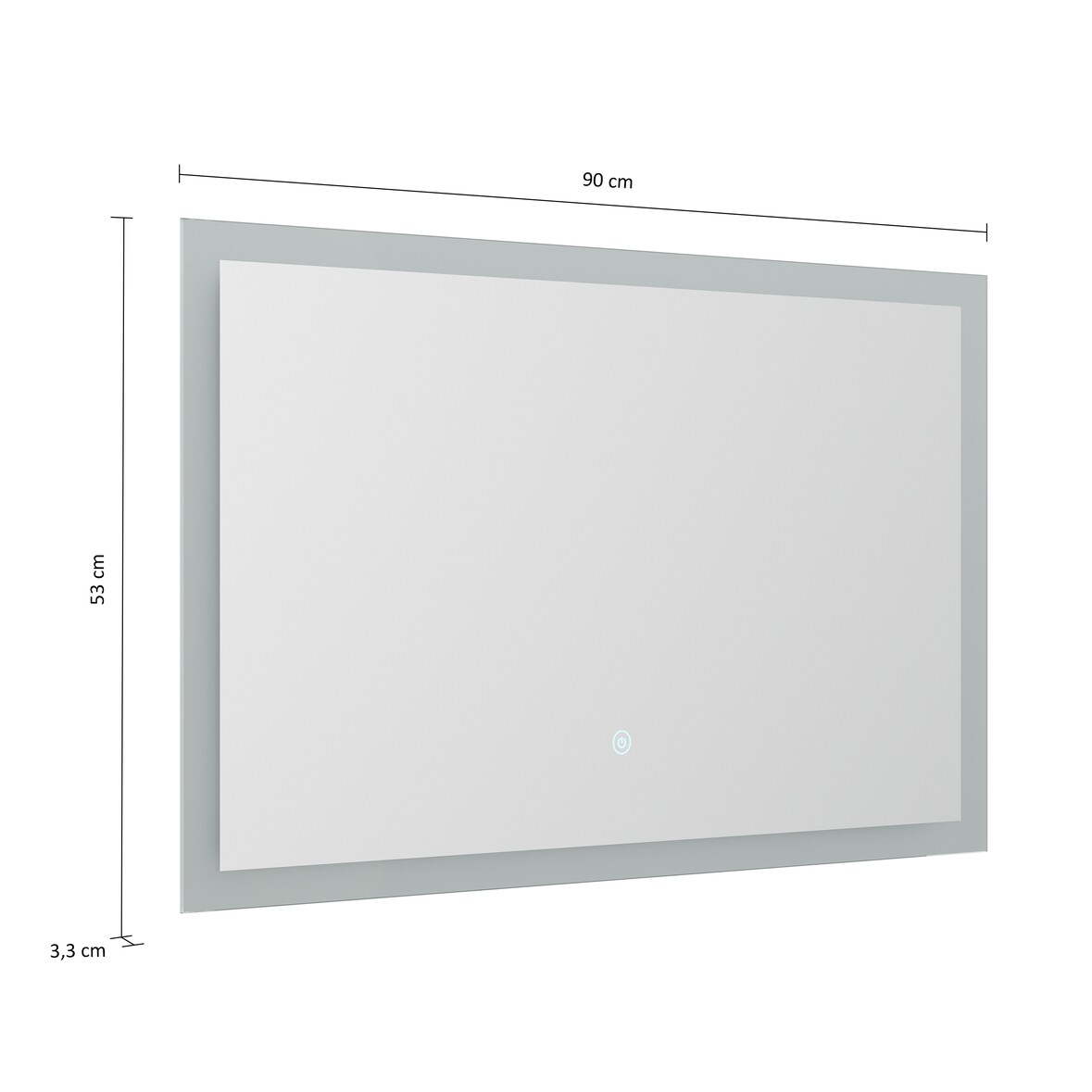 LED Spiegel 60x53 cm mit Touch Bedienung
