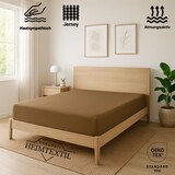 thumbnail of EXKLUSIV HEIMTEXTIL Marke Jersey Spannbettlaken 100 x 200 cm Nougat 100% Baumwolle Öko - Tex Zertifiziert Bed-Sheet Bettlaken Spannbetttuch Topper