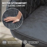 thumbnail of ML-Design Esszimmerstühle 4er Set, Anthrazit, mit Arm- & Rückenlehne, Kunstlederbezug & Metallbeine, ergonomische Polsterstühle für Esszimmer &
