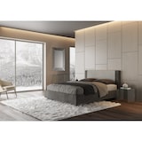 thumbnail of Letto matrimoniale con rete imbottito 160x210 tessuto Labirinto 2 grigio Rosal