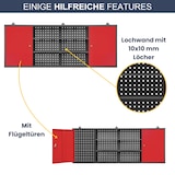 thumbnail of Hängeschrank Werkstatt abschließbar OLIS - Metallschrank hängend | Werkstattschrank Werkzeugschrank Wandschrank Garage, 60x160x20cm Anthrazit-Rot