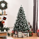 thumbnail of HOMCOM árbol de Navidad artificial 150 cm con nieve con 676 ramas 41 piñas hojas de plástico base de soporte metálica y plegable para interiores verde