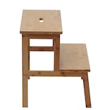 thumbnail of Tritthocker HWC-B87, Stufenhocker Trittbank Holzhocker, Bambus 43x47x38cm
