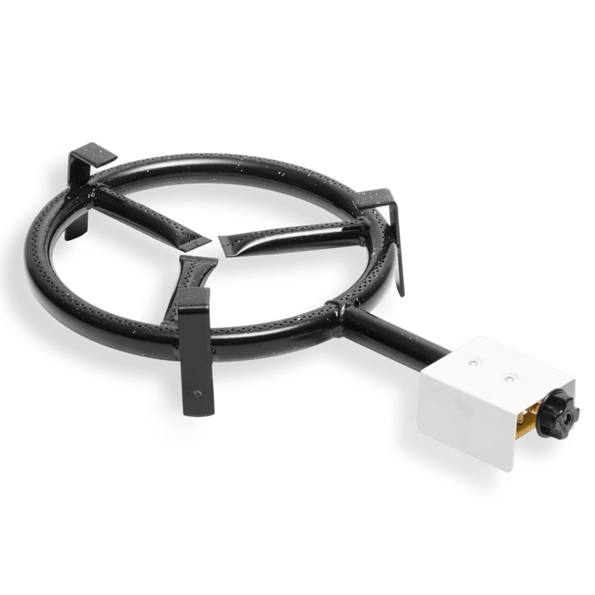 Briebe MOD300 Paellero Aro 30cm, Quemador de Gas Butano, Rosco para Paellas, Plancha, Negro