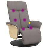 thumbnail of vidaXL Massagesessel mit Fußteil Taupe Stoff