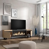 thumbnail of Wohnzimmer-TV-Schrank, Viel Stauraum, 210, Für TV-Geräte bis 80“, XXL-Elektrokamin, Industriedesign, Moderner Stil, Eiche und Schwarz _ 413_22